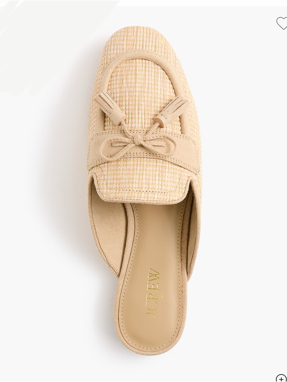 J. Crew Factory Cream Raffia Tassel Backless Loafer Mules - Picture 2 of 4
